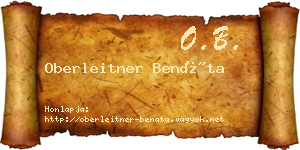 Oberleitner Benáta névjegykártya